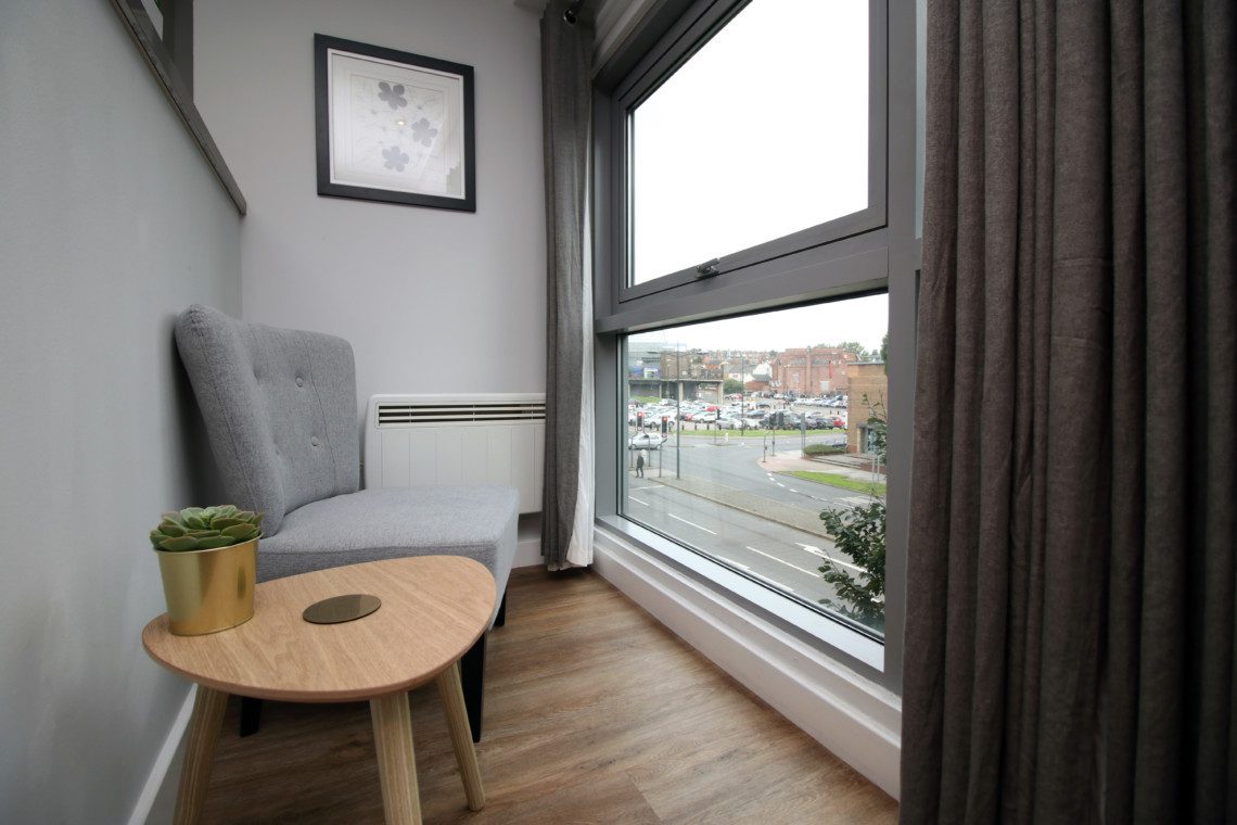 Bright seating area