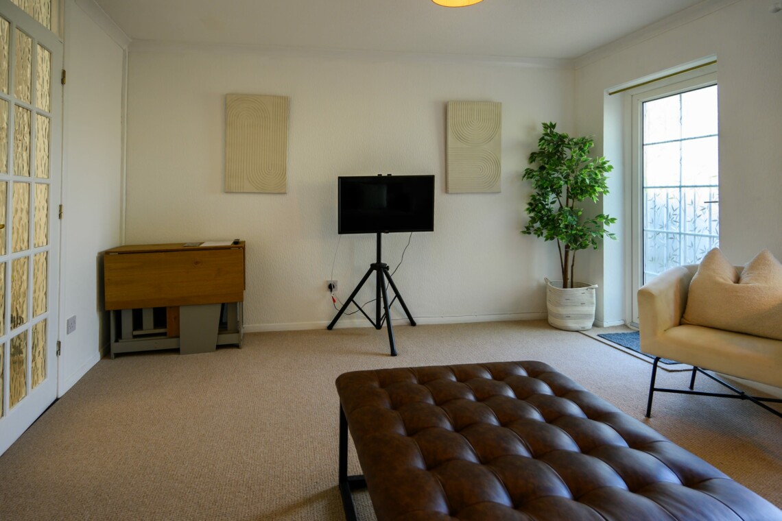 Living area with smart TV