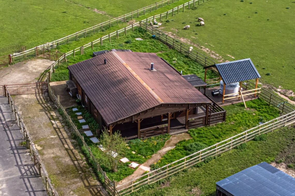 Reindeer lodge from the air