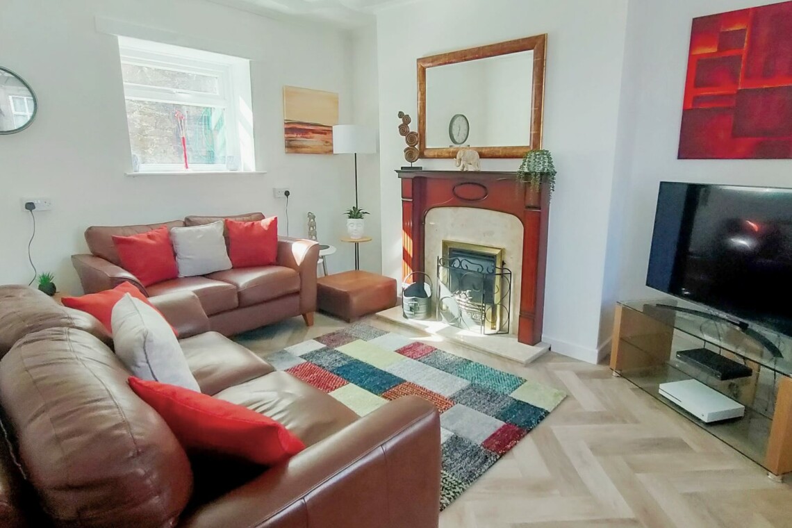 Cosy seating area with TV