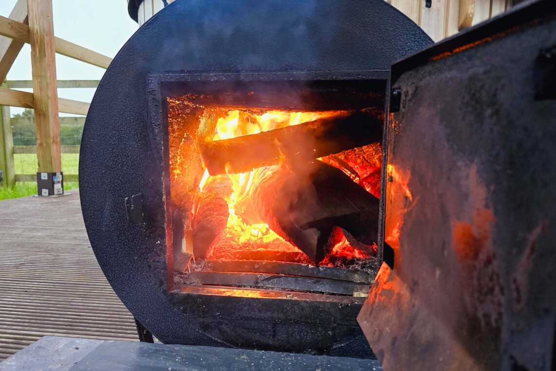 Wood fired hot tub