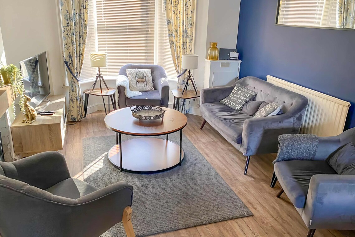 Comfortable living area with tv