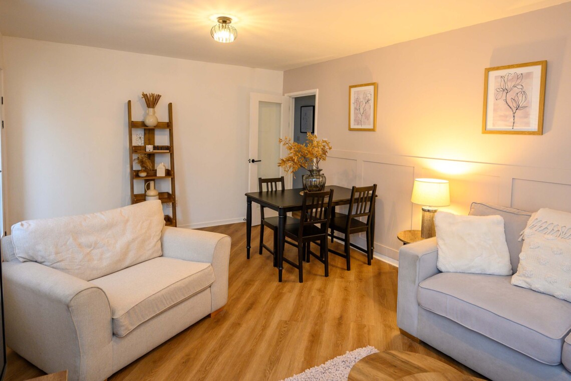 Living space with comfortable seating 