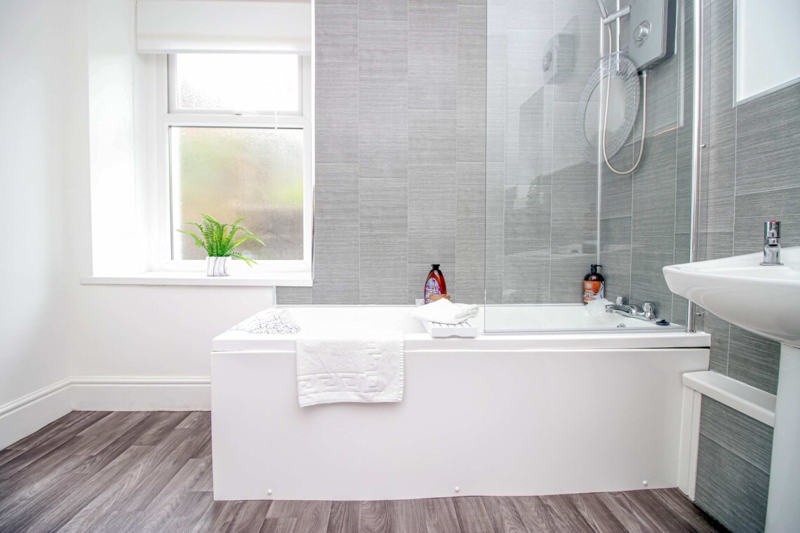 Bath with over shower