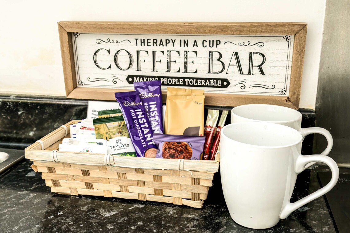 Selection of hot welcome drinks