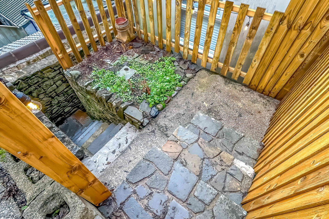 Steps to garden area