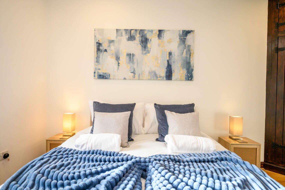 King-sized bed second bedroom