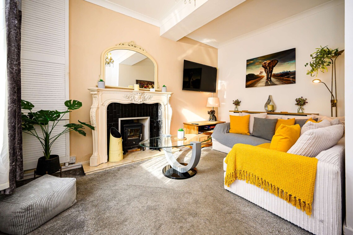 Living room with comfy sofa