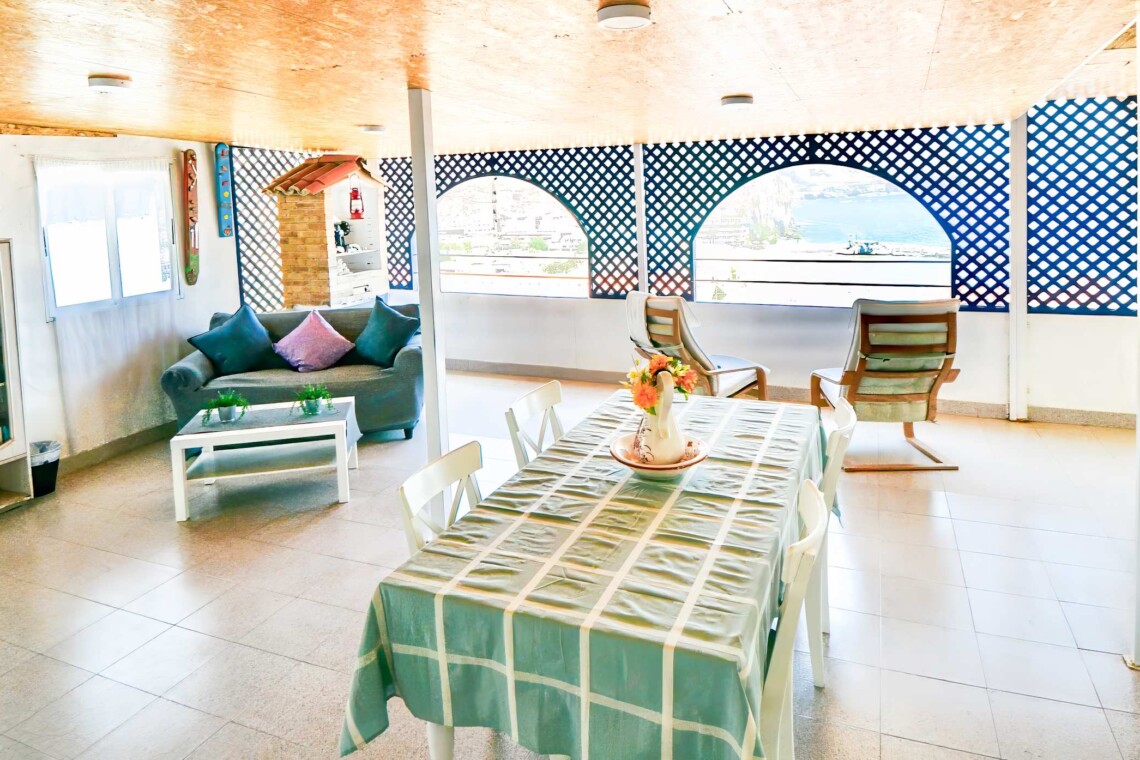 The living and dining area is the perfect place to relax 