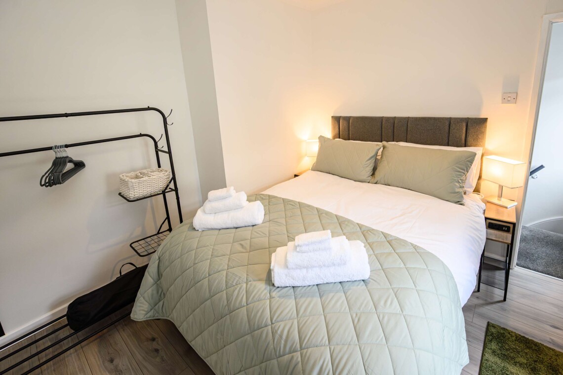 King-sized bed in the master bedroom