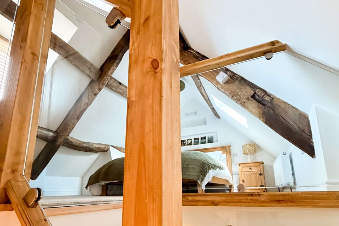 Wood Stairs with Glass - light & bright