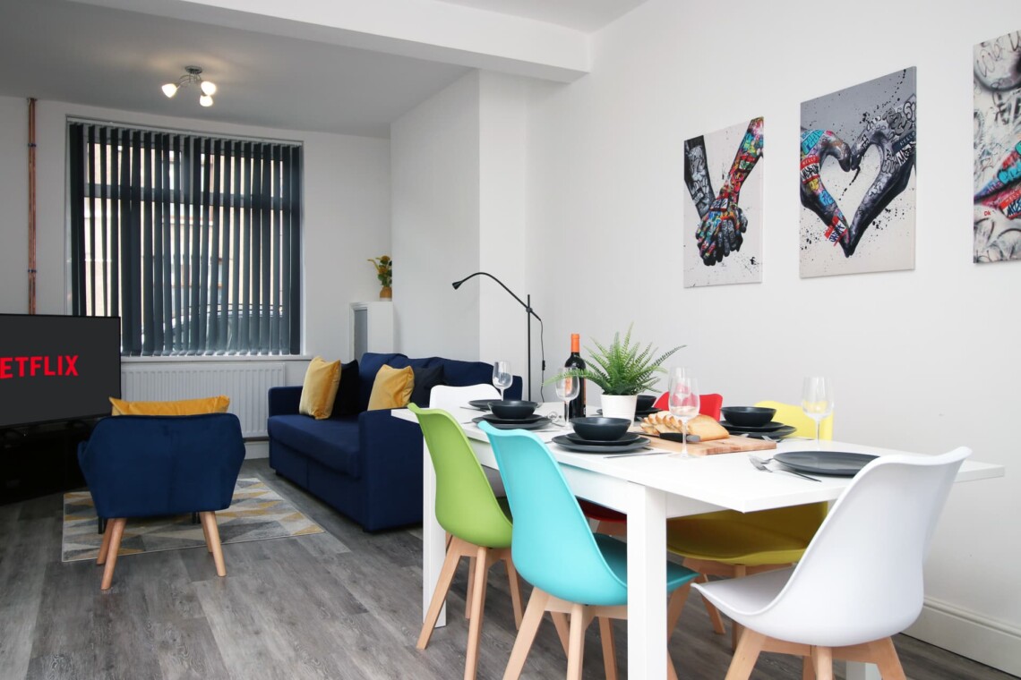 Open-plan living room, multimedia TV