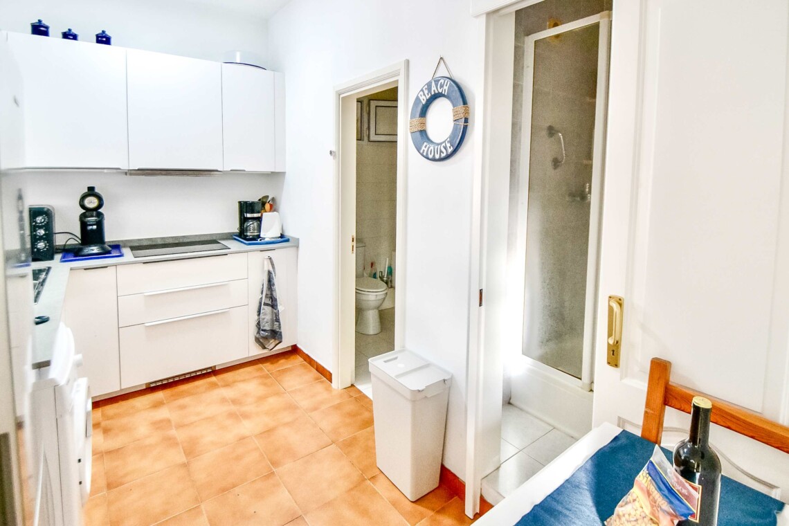 Fully equipped modern kitchen with everything you need for a comfortable stay. Facilities include a washing machine, air fryer, coffee machine, kettle, toaster, and all the crockery and cutlery required for easy self-catering