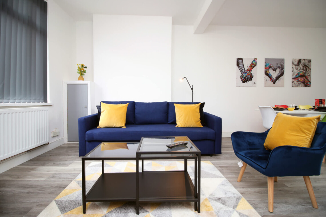 Open-plan living room, multimedia TV