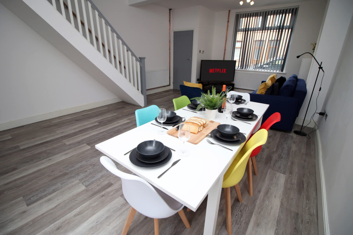 Open-plan living room, multimedia TV