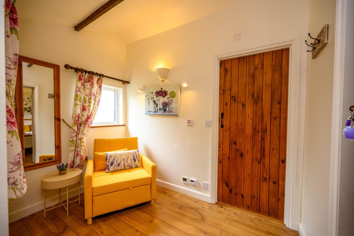 Chair bed. Please note that this room has been shot with a wide-angle lens and appears larger than it actually is.