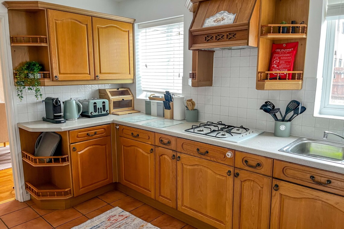 Cook with ease in our fully equipped kitchen. Features modern, full-sized appliances and is generously stocked with high-quality cookware, utensils, and dishware. Perfect for a quick breakfast or a gourmet dinner