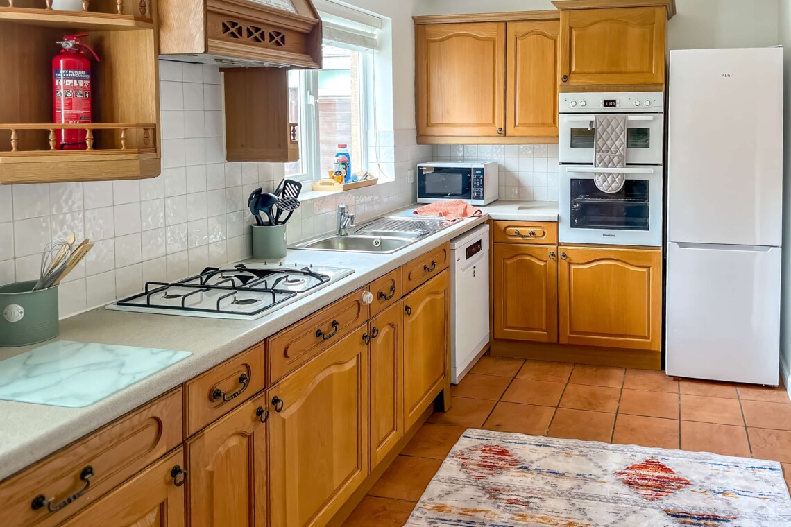 Cook with ease in our fully equipped kitchen. Features modern, full-sized appliances and is generously stocked with high-quality cookware, utensils, and dishware. Perfect for a quick breakfast or a gourmet dinner