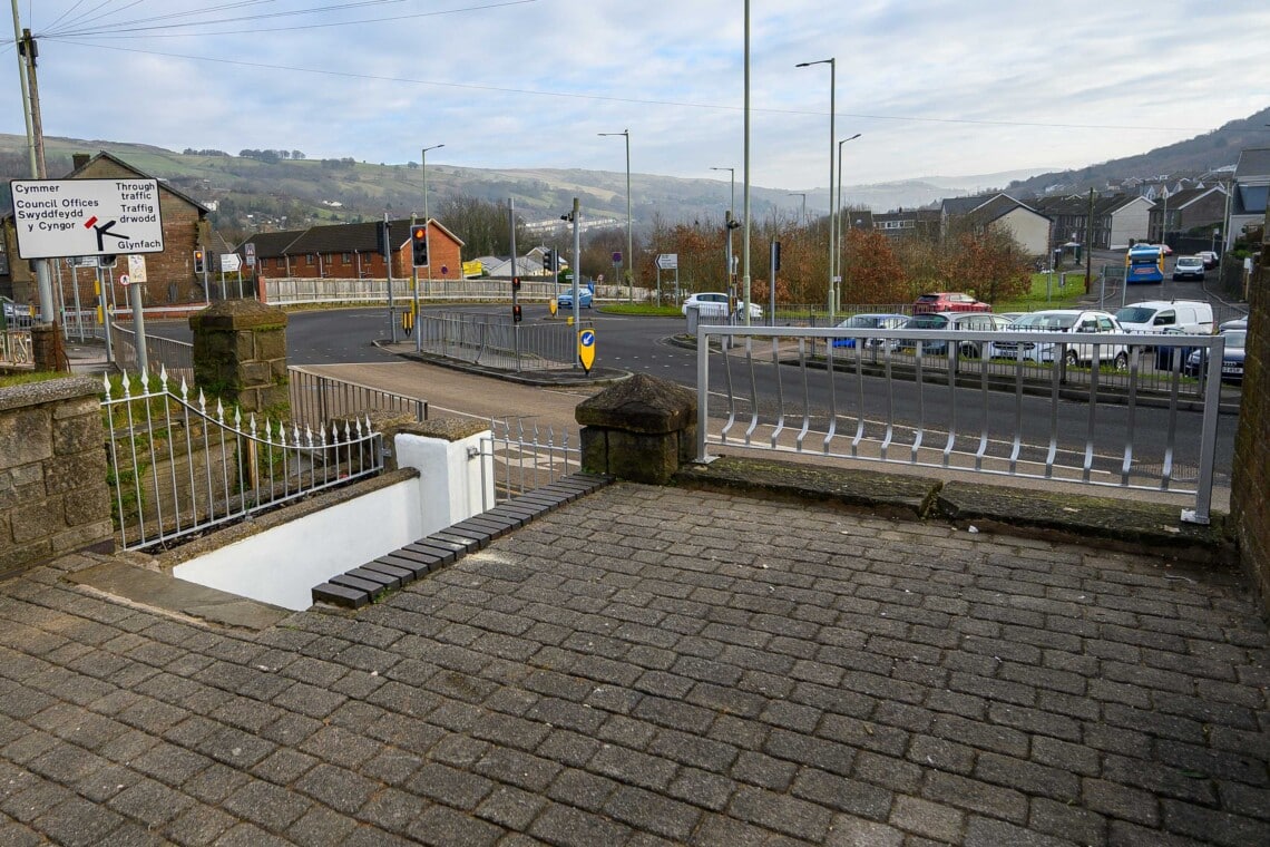 View to the street and free parking opposite